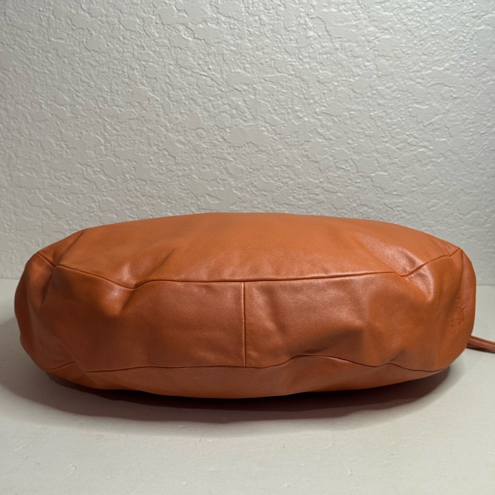 Coach Burnt Orange Leather Shoulder Bag Hobo Style Purse #13655 - Picture 6 of 13